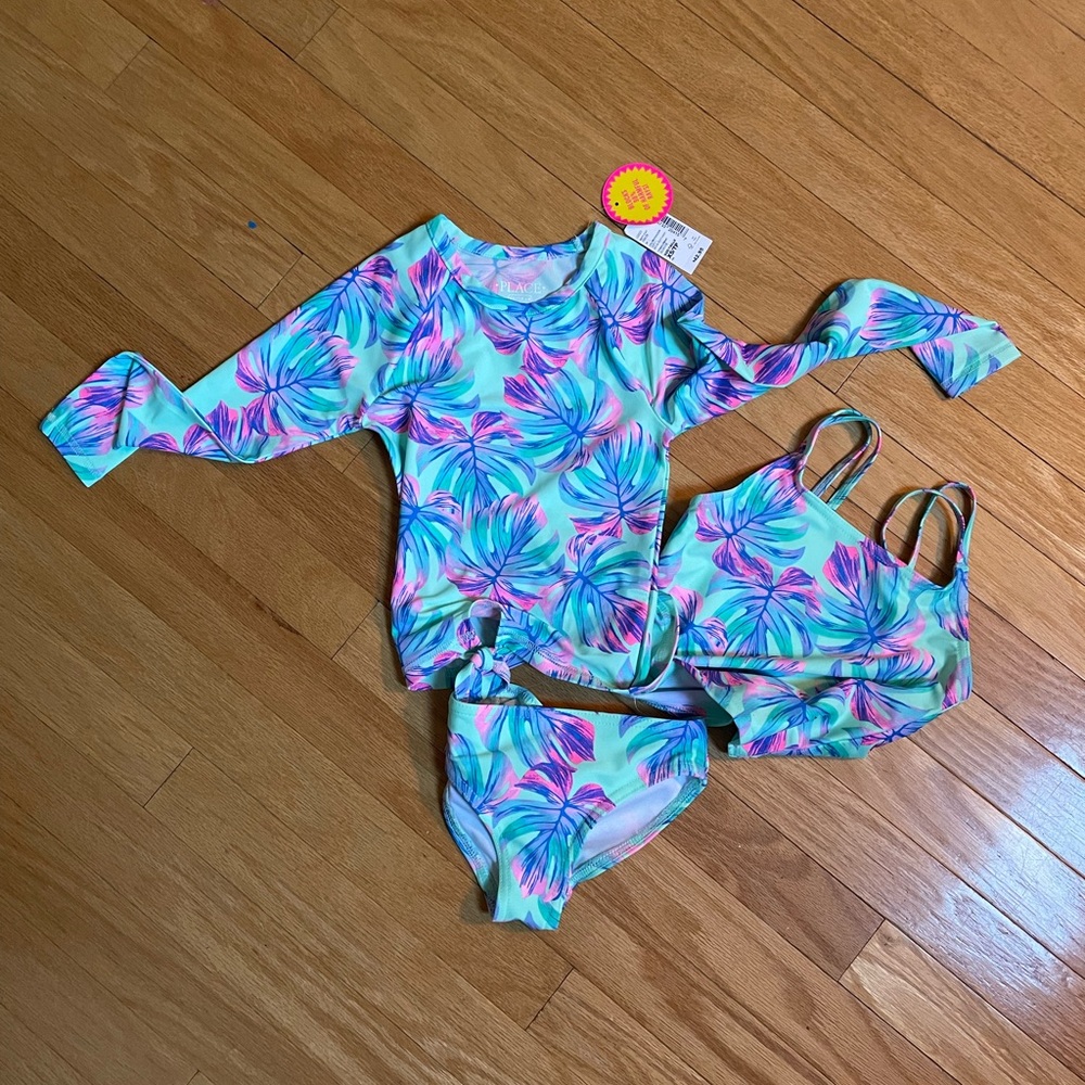 NWT. Children’s Place 3 piece tankini bathing suit. Size 4T.  Never worn.